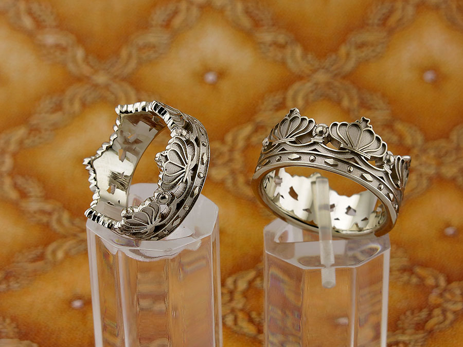 Эксклюзивные обручальные кольца из белого золота 585 пробы