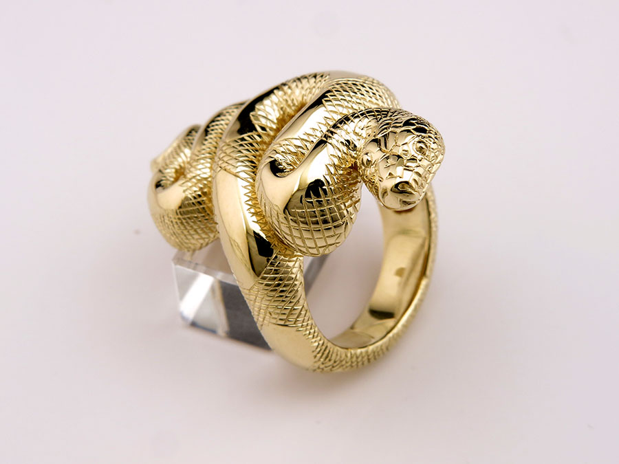 Кольцо "Питон" из желтого золота