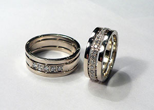 Авторские обручальные кольца с бриллиантами на заказ